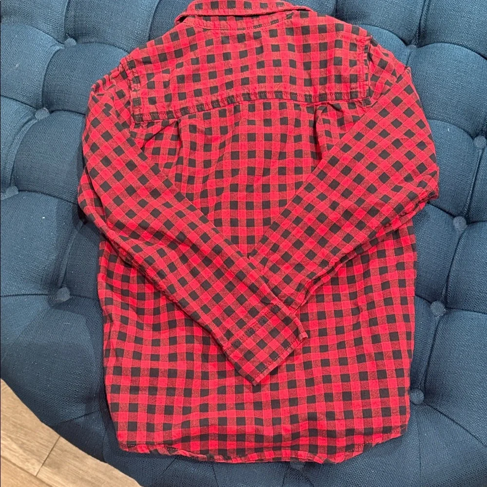 The Children's Place Red and Black Checkered Shirt 100% cotton (LR)